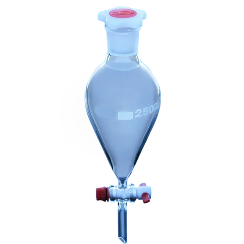 Funnel, Separating, Pear (ISO) Shape With PTFE Stopcock 