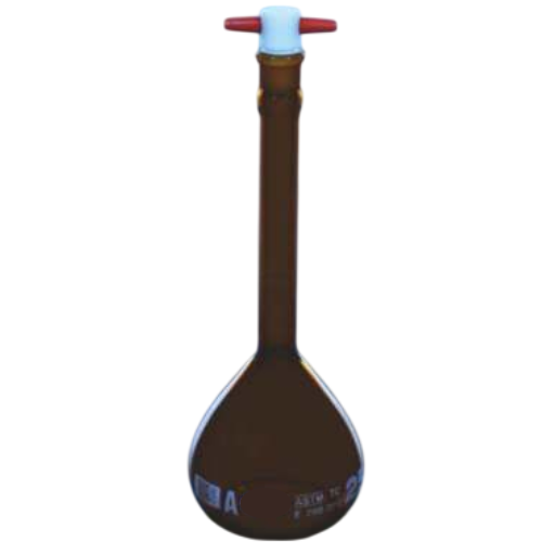 Volumetric Flask, Amber, QR Coded, CLASS A, SERIALIZED